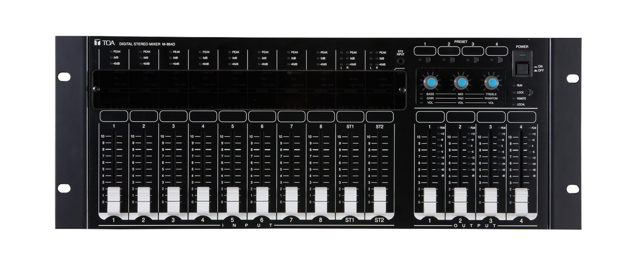 TOA M-864D デジタルミキサー モノラル8ch アウトプット4ch TOA M-864D Rack-Mount Digital Audio Mixer - GoKnight