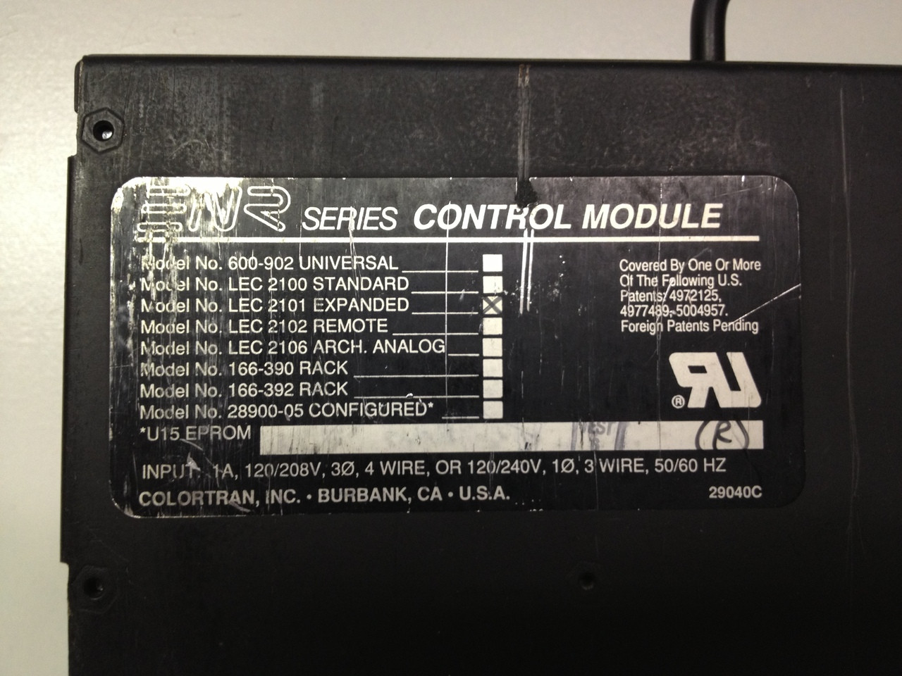 Leviton Colortran ENR Expanded Viewpoint LEC 2101 control module, conversion from architectural control to remote control
