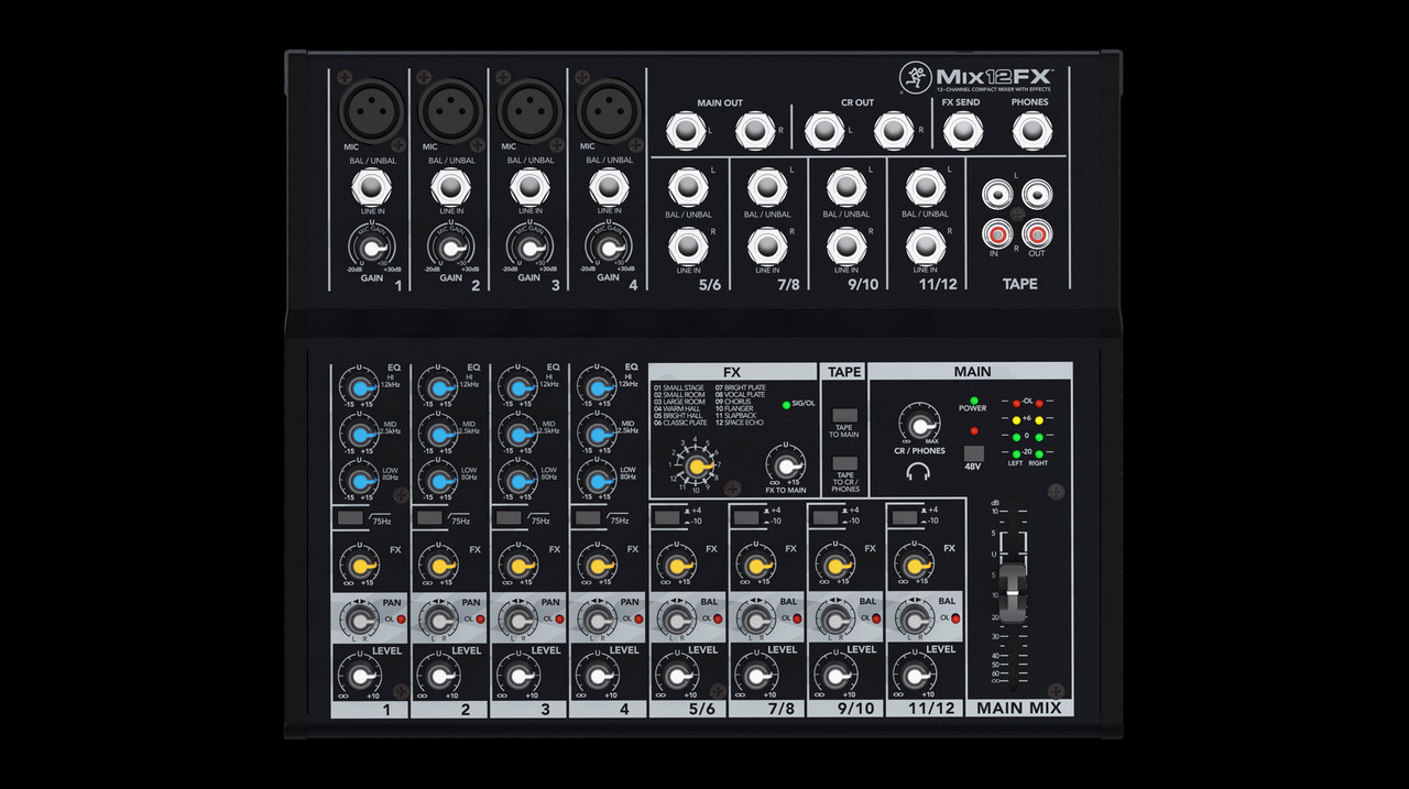 Mackie Mix12FX 12-Channel Compact Effects Mixer - GoKnight