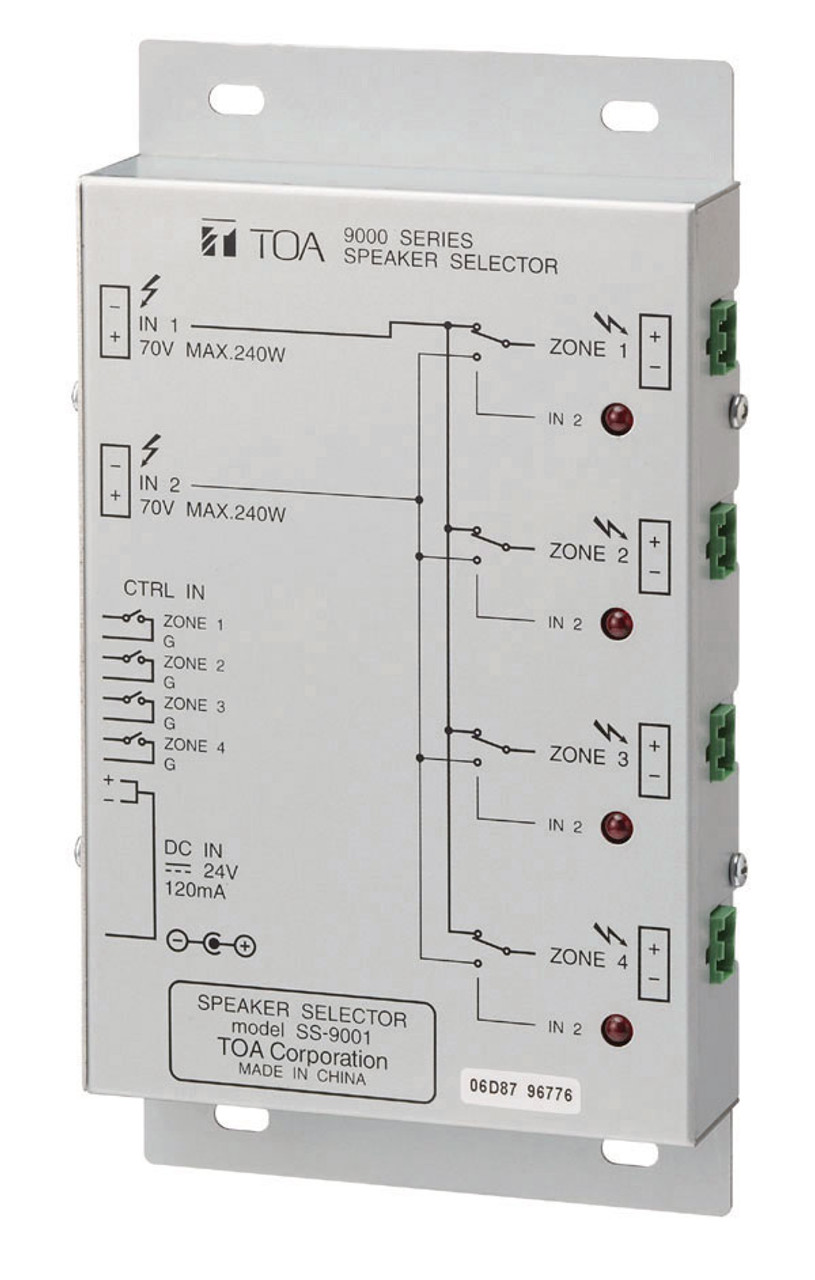 TOA SS-9001PS Four-Zone Speaker Selector 