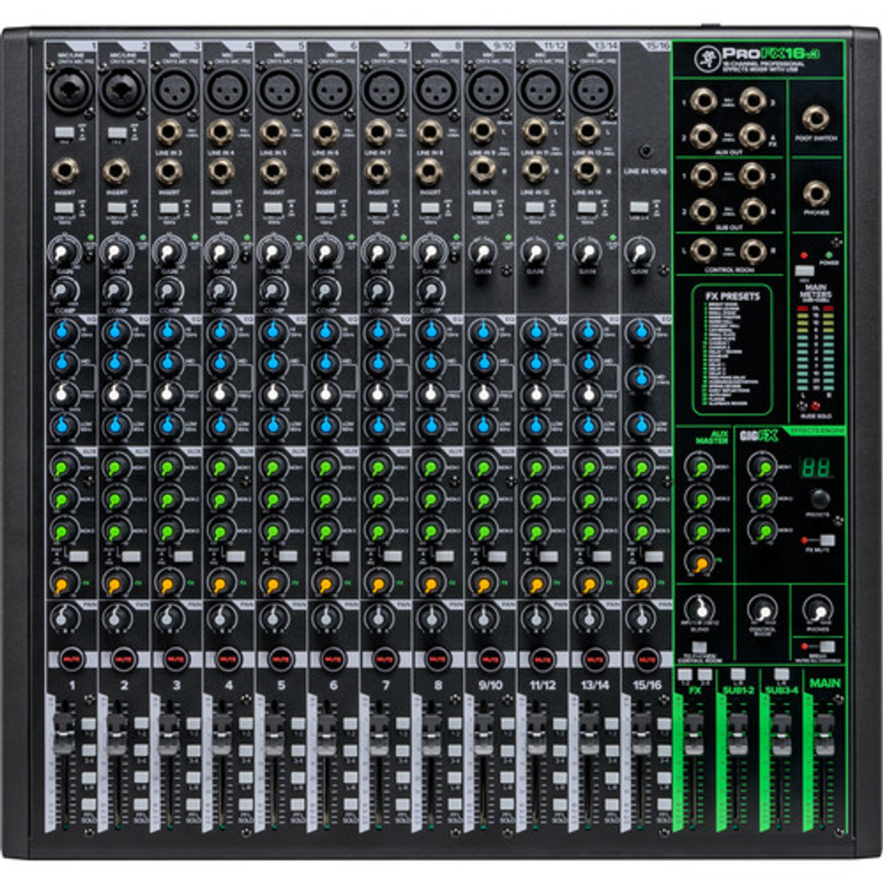 Mackie PROFX16V3 16-Channel Sound Reinforcement Mixer with Built-In FX (2051302-00)