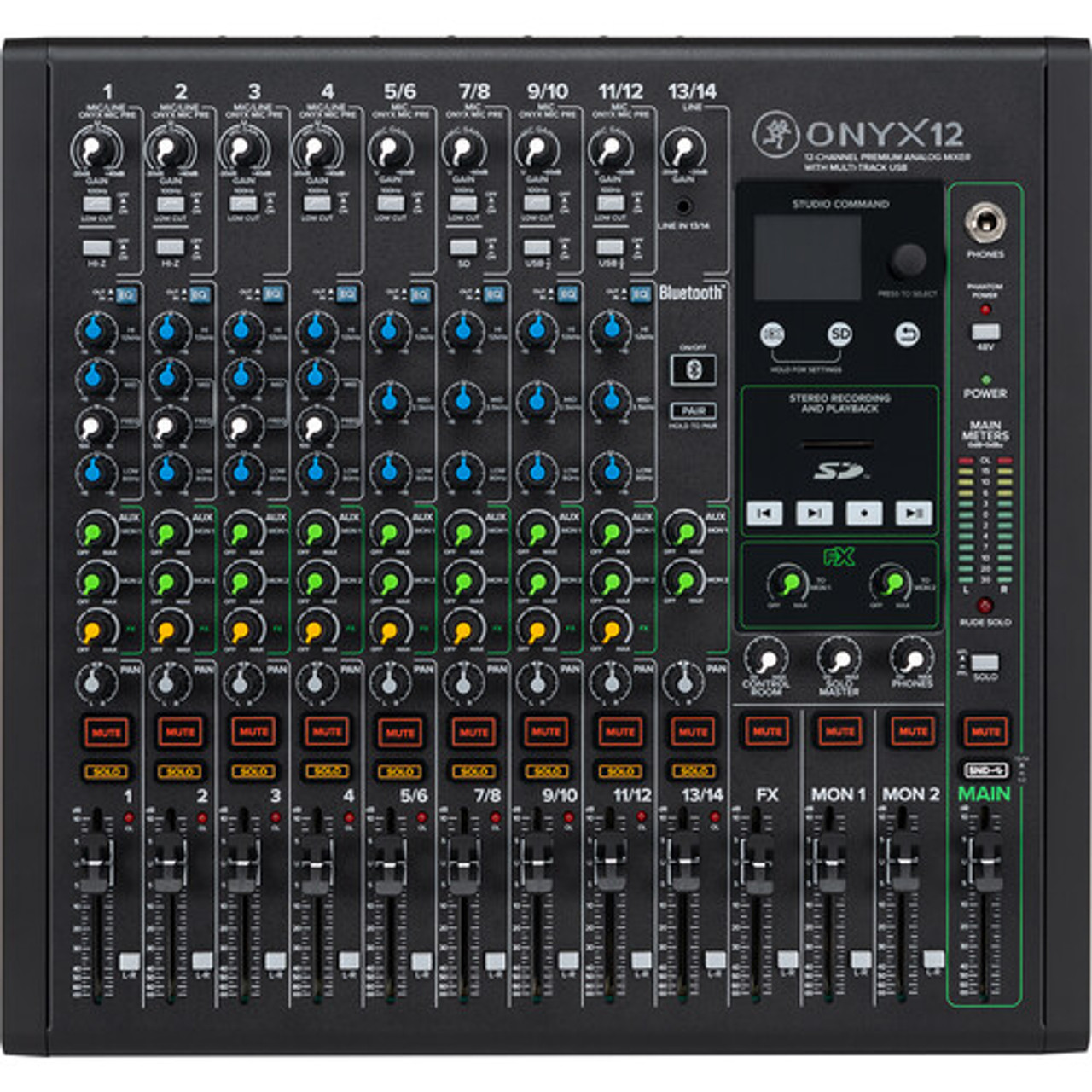 Mackie ONYX12 12-Channel Premium Analog Mixer with Multitrack USB (2051991-00)