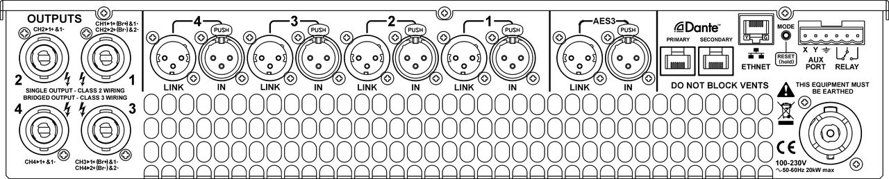 Linea Research LR-44M20 Four Channel Touring Amplifier 20,000 Watts RMS