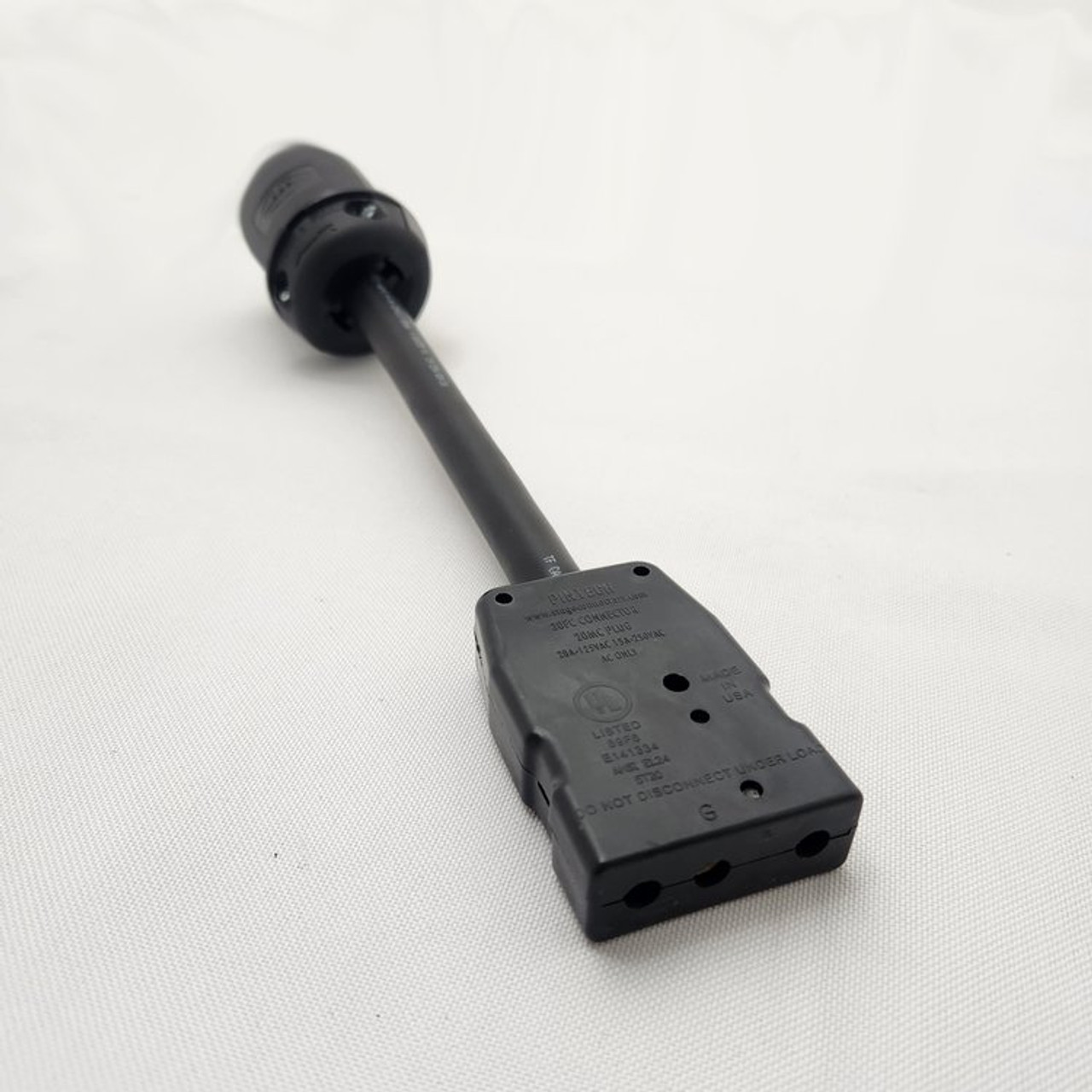 PlugsPlus 20A Female Stage Pin to 20A Male L5-20 Twist