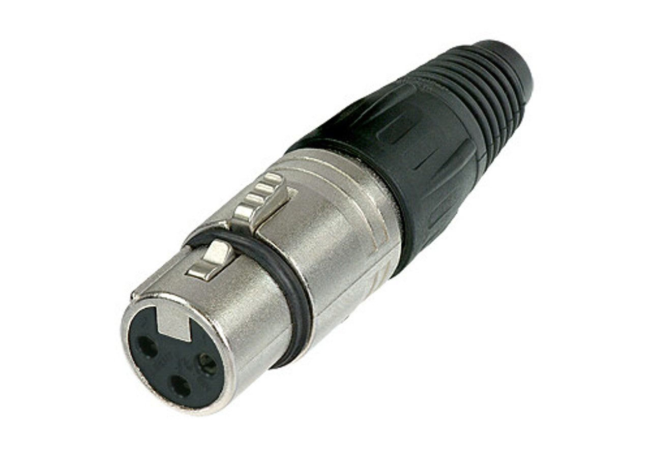 Neutrik NC3FX 3 pole female cable connector with Nickel housing and silver contacts