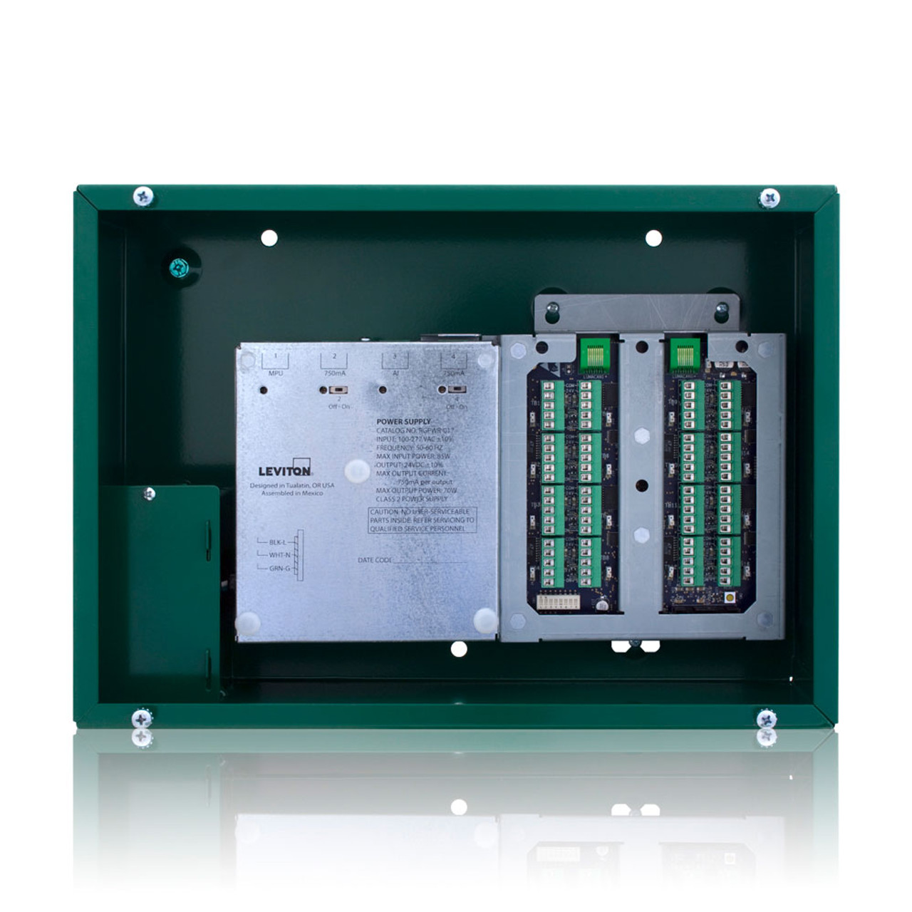 Leviton RLV08-308 GreenMAX® Remote Low Voltage Input Cabinet for Relay Panel, 8 inputs, NEMA 1 enclosure, LumaCAN 3