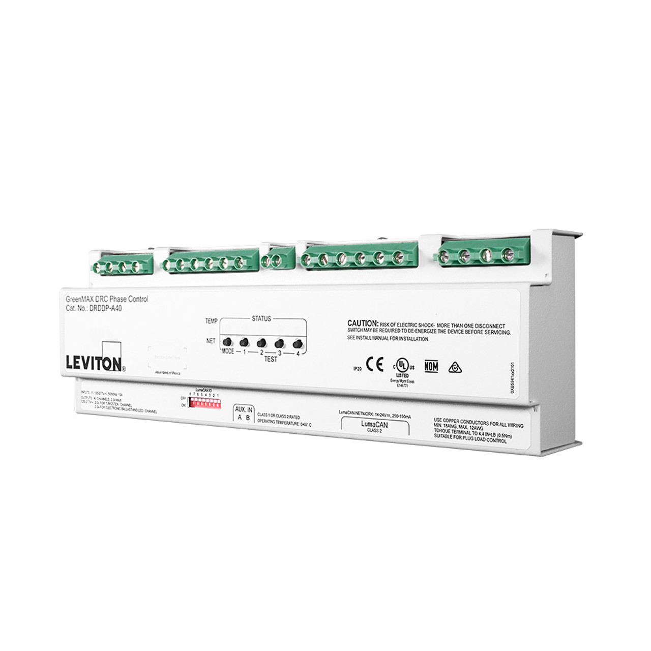 Leviton DRDDP-A40 GreenMAX DRC, Dimmer, 4 Channel, LED Controller, 2.5 Amps per Channel, 120-277VAC