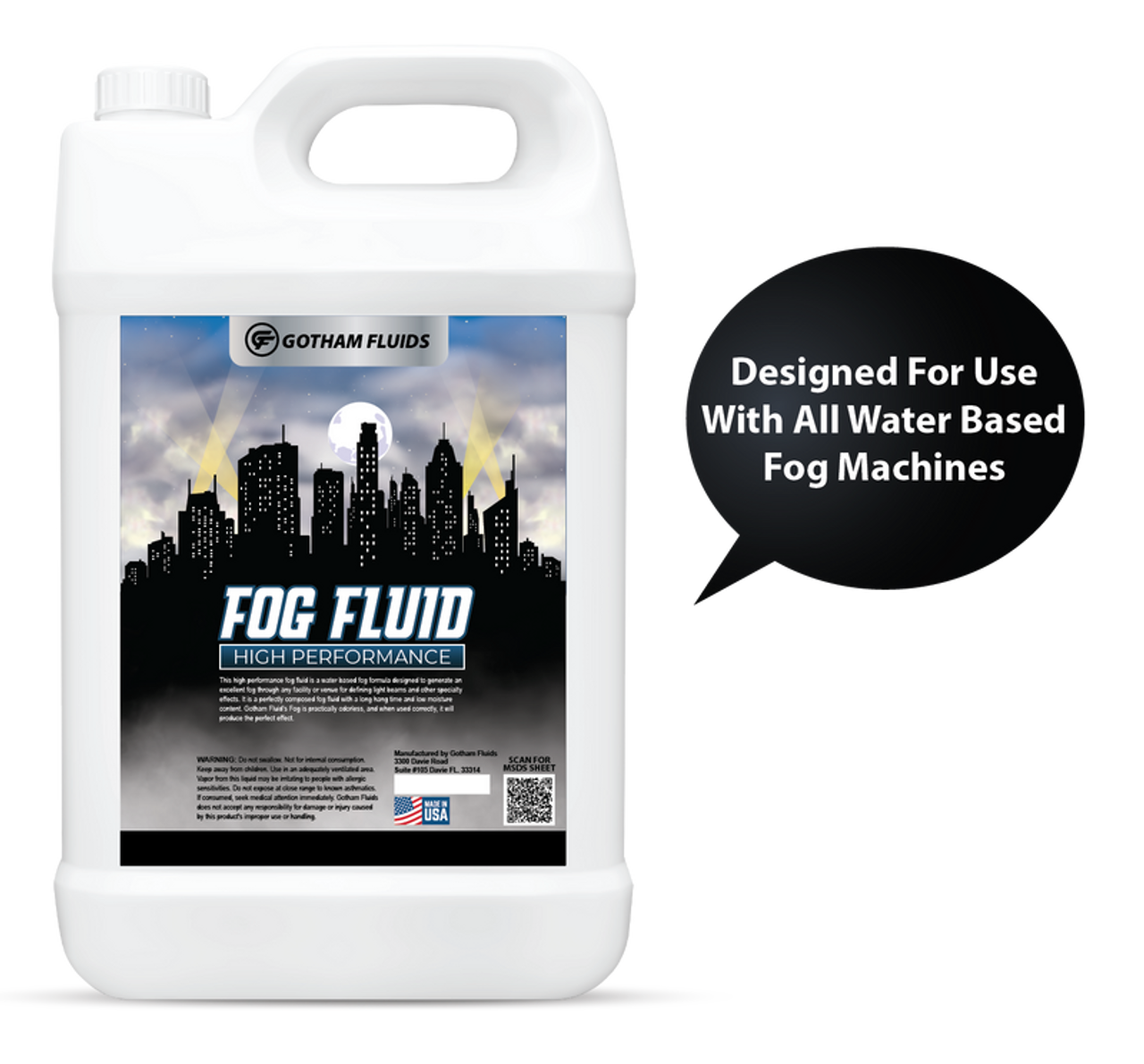 Gotham Fluids GF-FOG-HIGH PERFORMANCE-BOTTLE High Performance Fog Fluid 1 Gallon Bottle (GF-FOG-HIGH PERFORMANCE-BOTTLE)