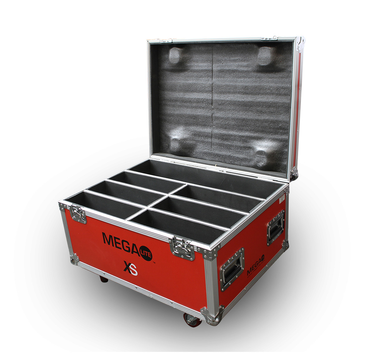 MegaLite CAS-3010-6 Four Unit Road Case With Magnetic Castors