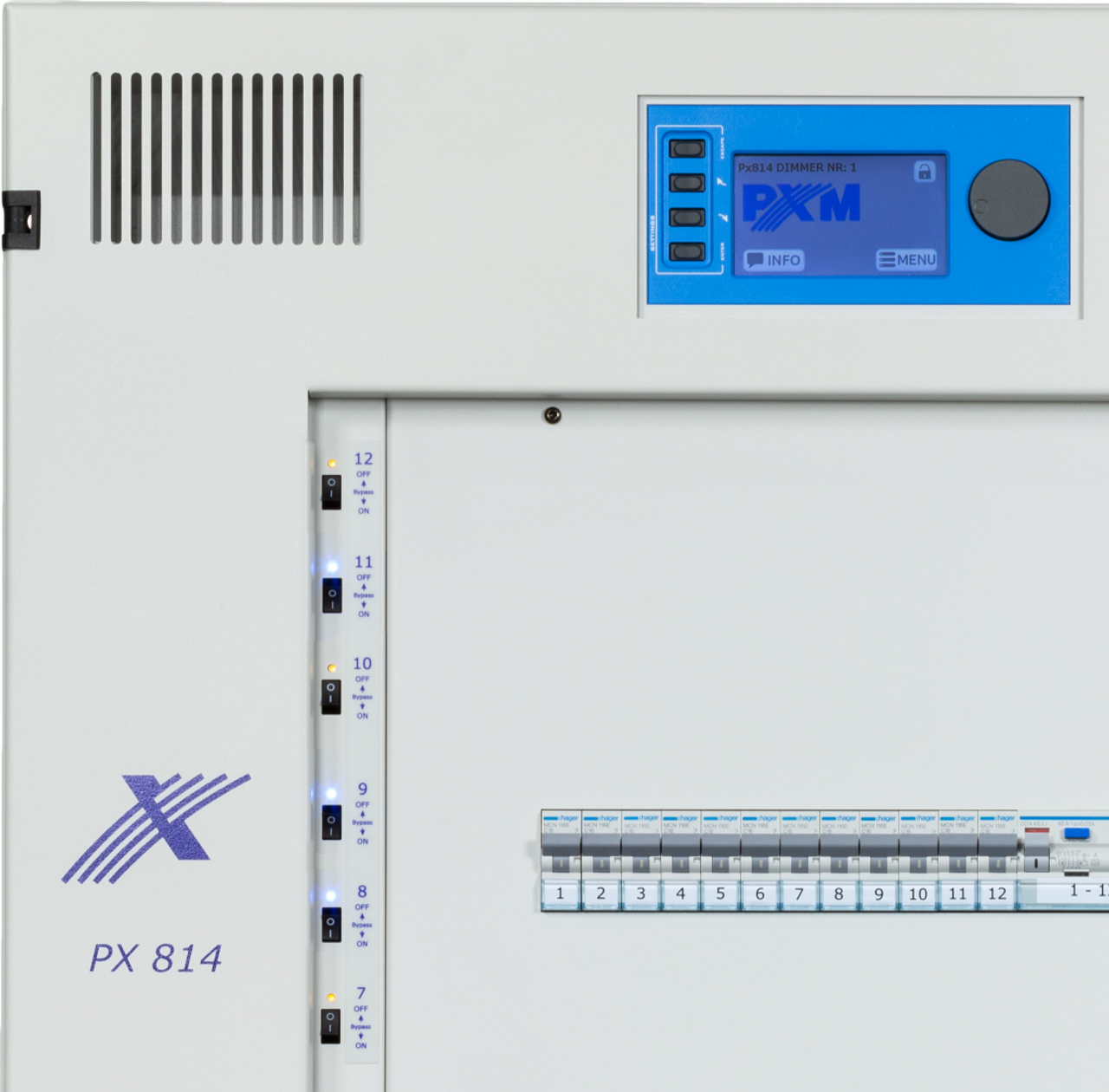 PXM Lighting PX814-1/2 AC+ Dimmer 1 RCD for 12 Circuits