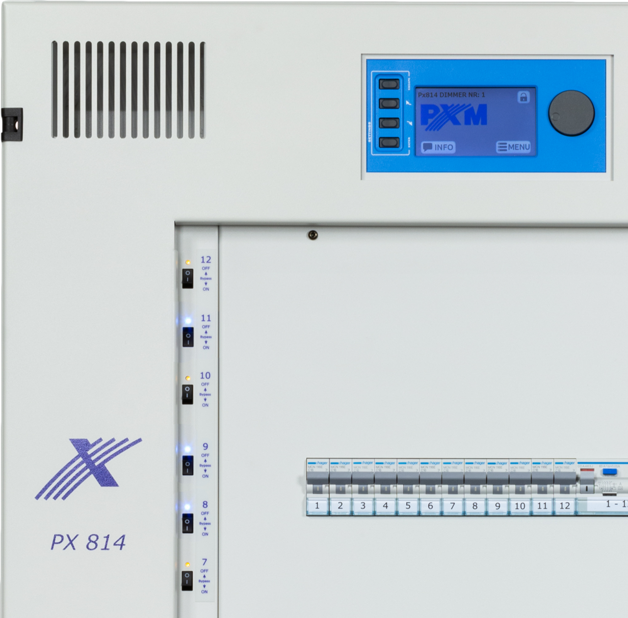 PXM Lighting PX814-R-B-1/2 AC+ Dimmer, Relays; RDC on Each Circuits (PX814-R-B-1/2)
