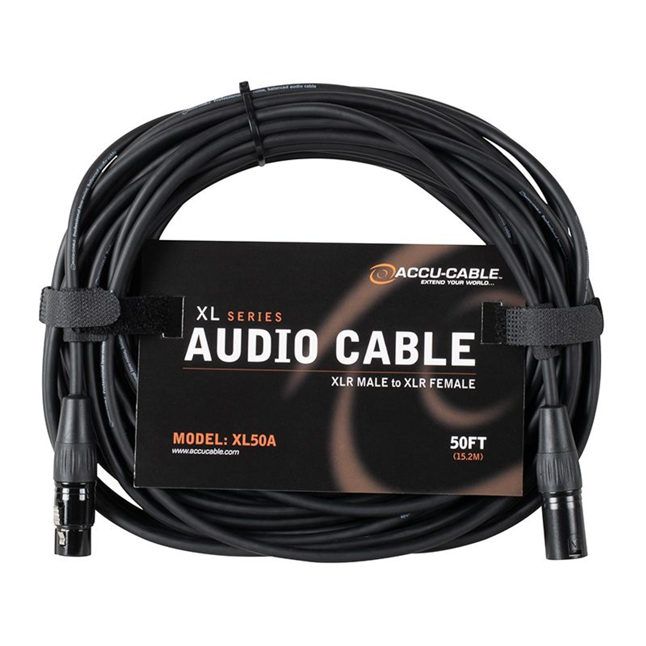 Accu-Cable XL50A 50-foot XLR Male to XLR Female Balanced Audio Cable (XL50A )