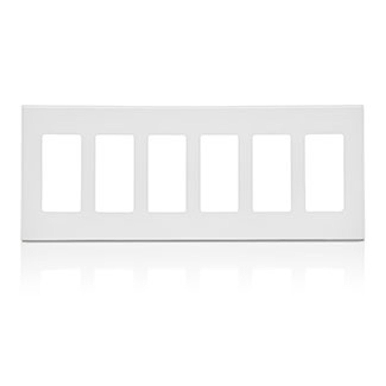 Leviton RDGSW-M6W Wall Plate for GreenMAX® Keypad Light Switch, 6 Gang, Engraved, White (RDGSW-M6W)