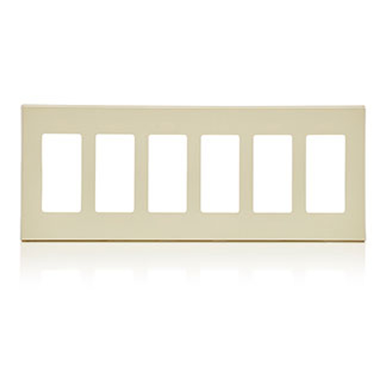 Leviton 80326-0S 6-Gang Decora Plus Screwless Wallplate, Polycarbonate (80326-0ST-)