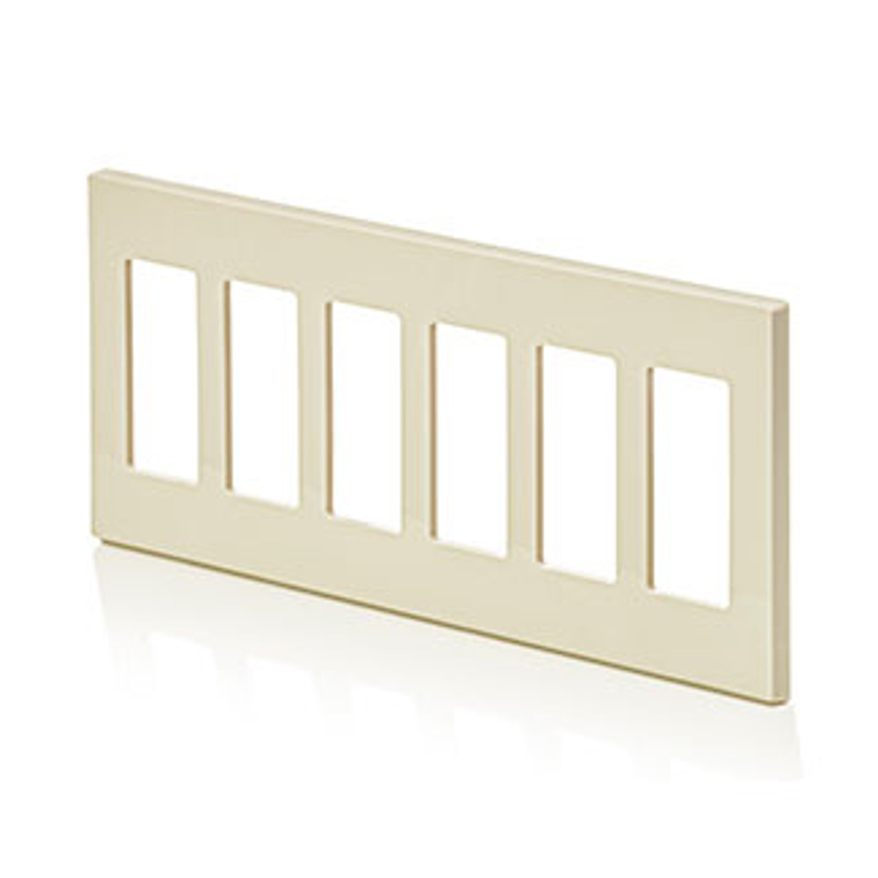 Leviton 80326-0S 6-Gang Decora Plus Screwless Wallplate, Polycarbonate (80326-0ST-)