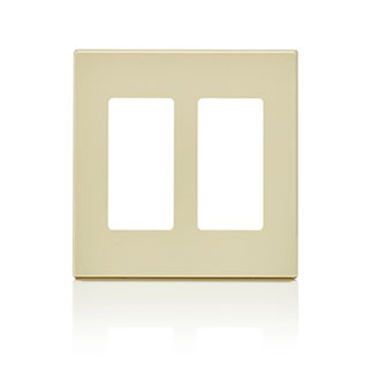 Leviton 80309-0S 2-Gang Decora Plus Screwless Wallplate Polycarbonate (80309-0SE-)