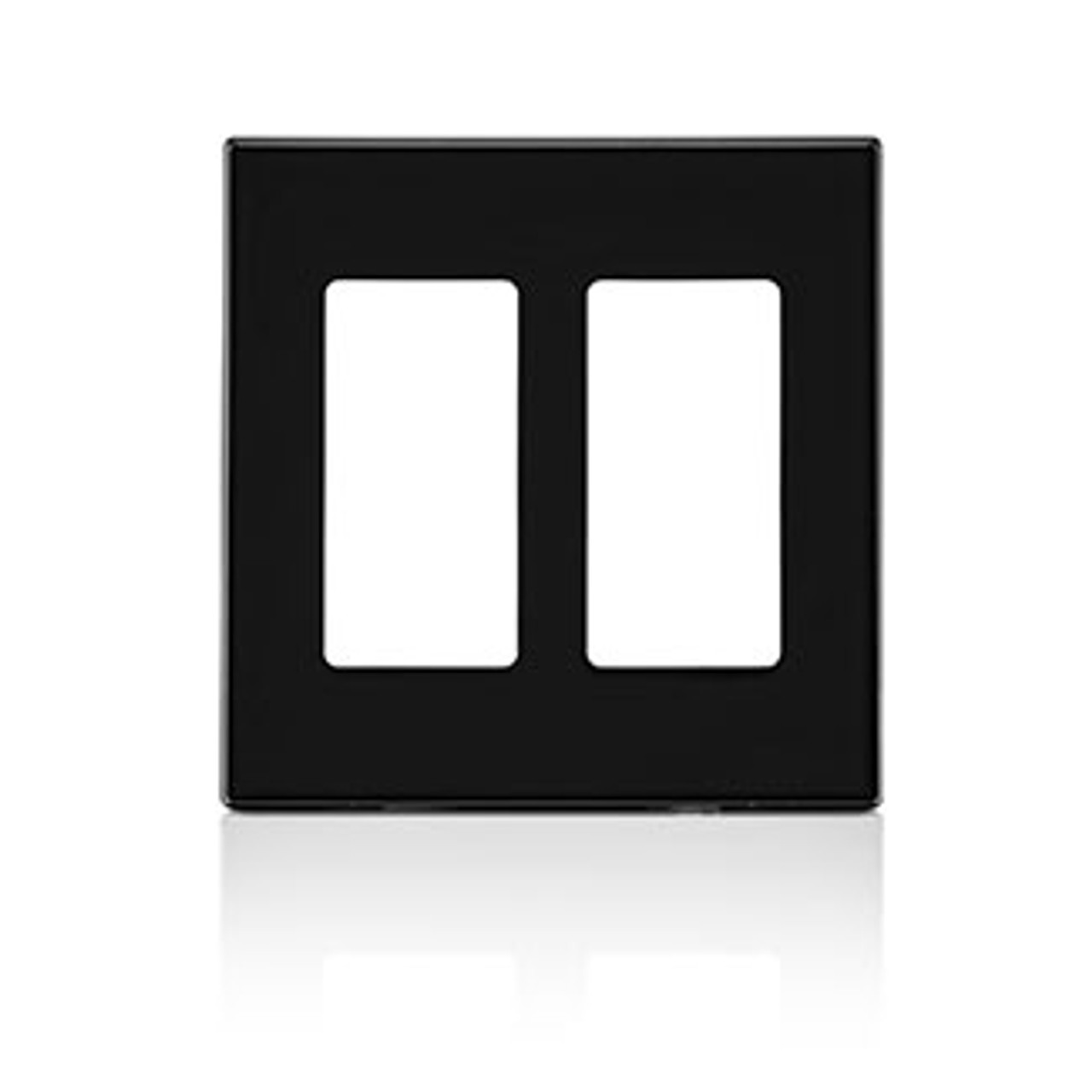 Leviton 80309-0S 2-Gang Decora Plus Screwless Wallplate Polycarbonate (80309-0SE-)