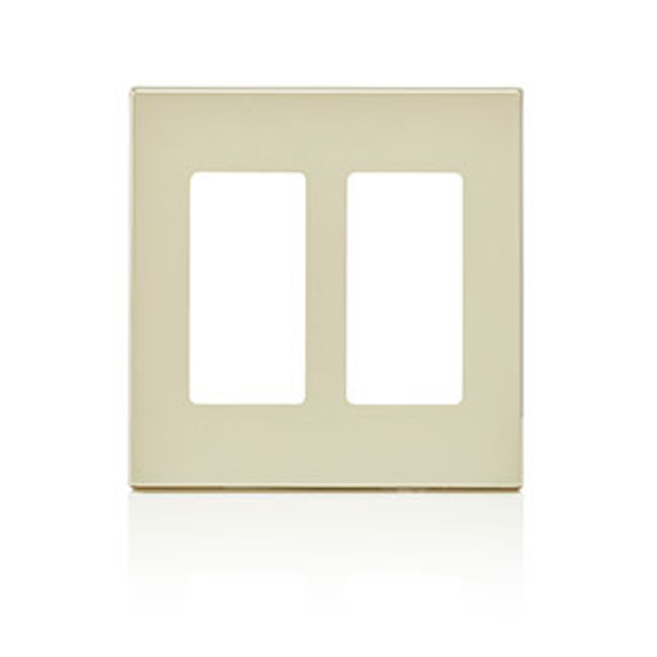 Leviton 80309-0S 2-Gang Decora Plus Screwless Wallplate Polycarbonate (80309-0SE-)