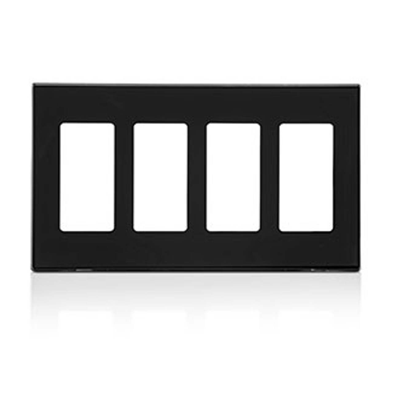 Leviton 80312-0 4-Gang Decora Plus Screwless Wallplate Polycarbonate (80312-0SE)