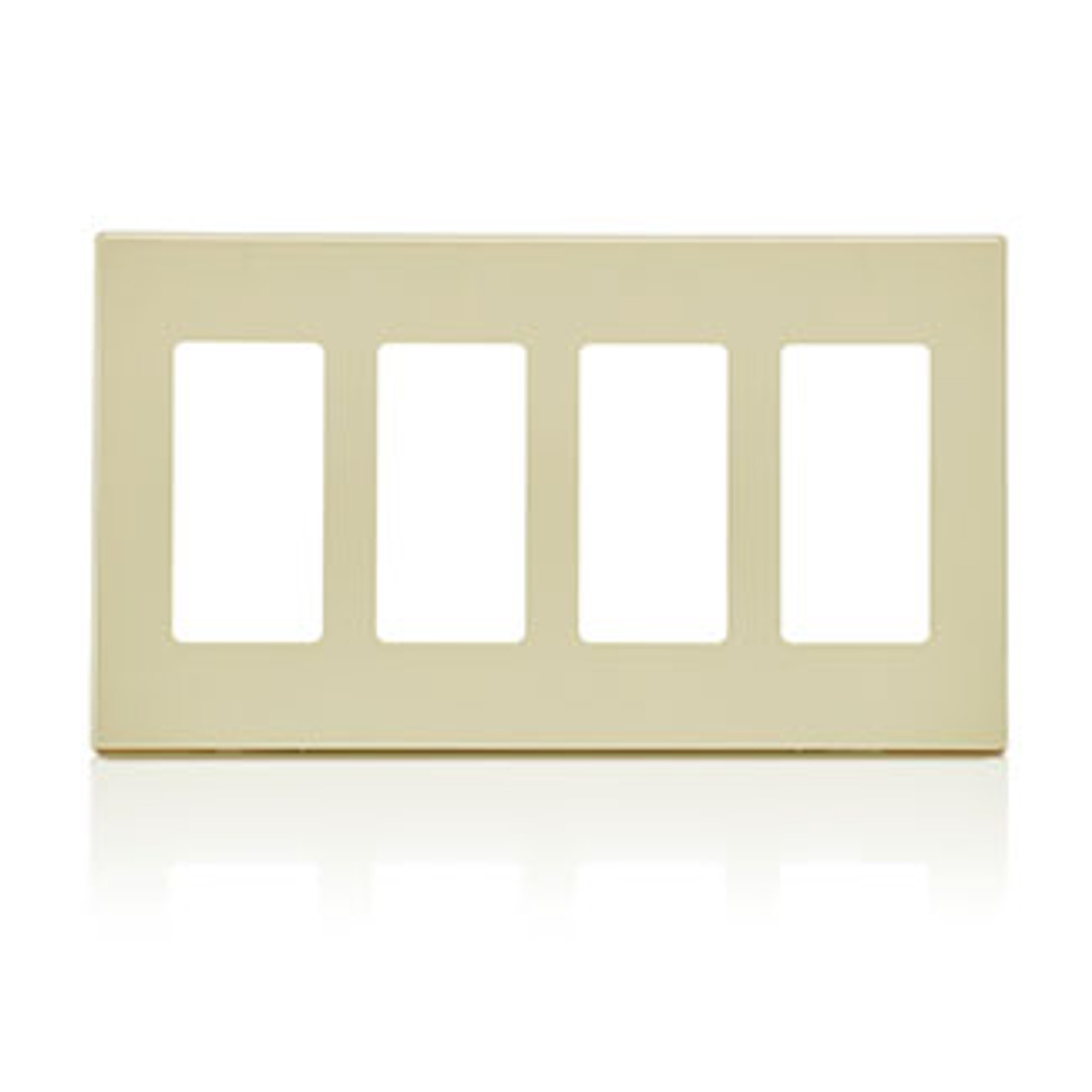 Leviton 80312-0 4-Gang Decora Plus Screwless Wallplate Polycarbonate (80312-0SE)