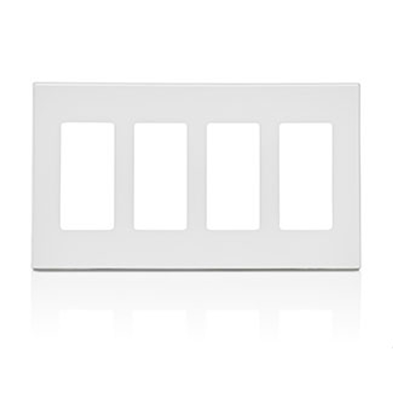 Leviton 80312-0 4-Gang Decora Plus Screwless Wallplate Polycarbonate (80312-0SE)