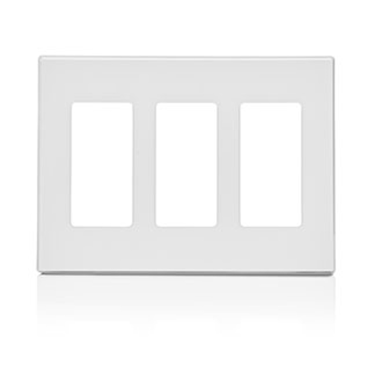 Leviton 80311-0SW 3-Gang Decora Plus Screwless Wallplate Polycarbonate, White (80311-0SW)