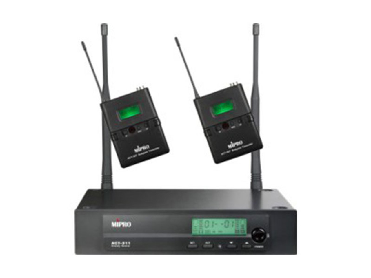 Avlex ACT-312/ACT-32T Half-Rack Dual Channel Receiver With Two Bodypack Transmitters & Two Lapel Microphones