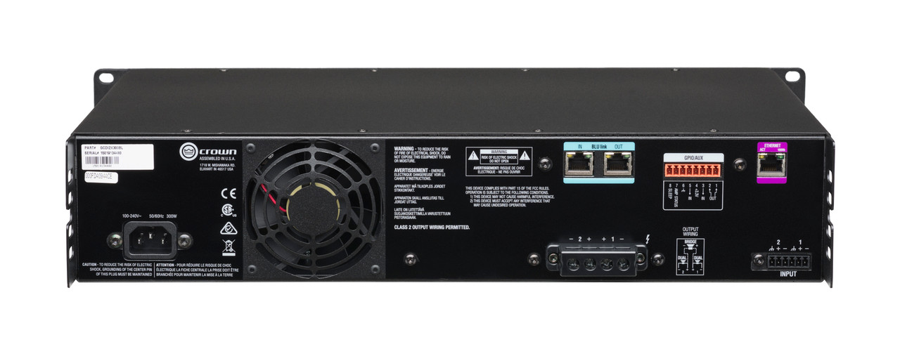 Crown CDi2x300BL Power Amplifier 2x300W With BLU Link