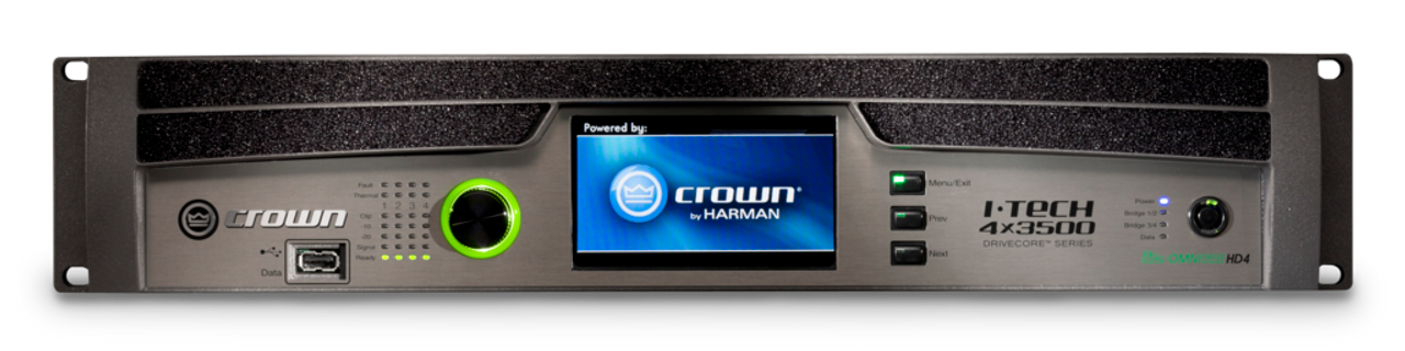 Crown IT4X3500HDB Four-Channel 4000W Power Amplifier Binding Post Version