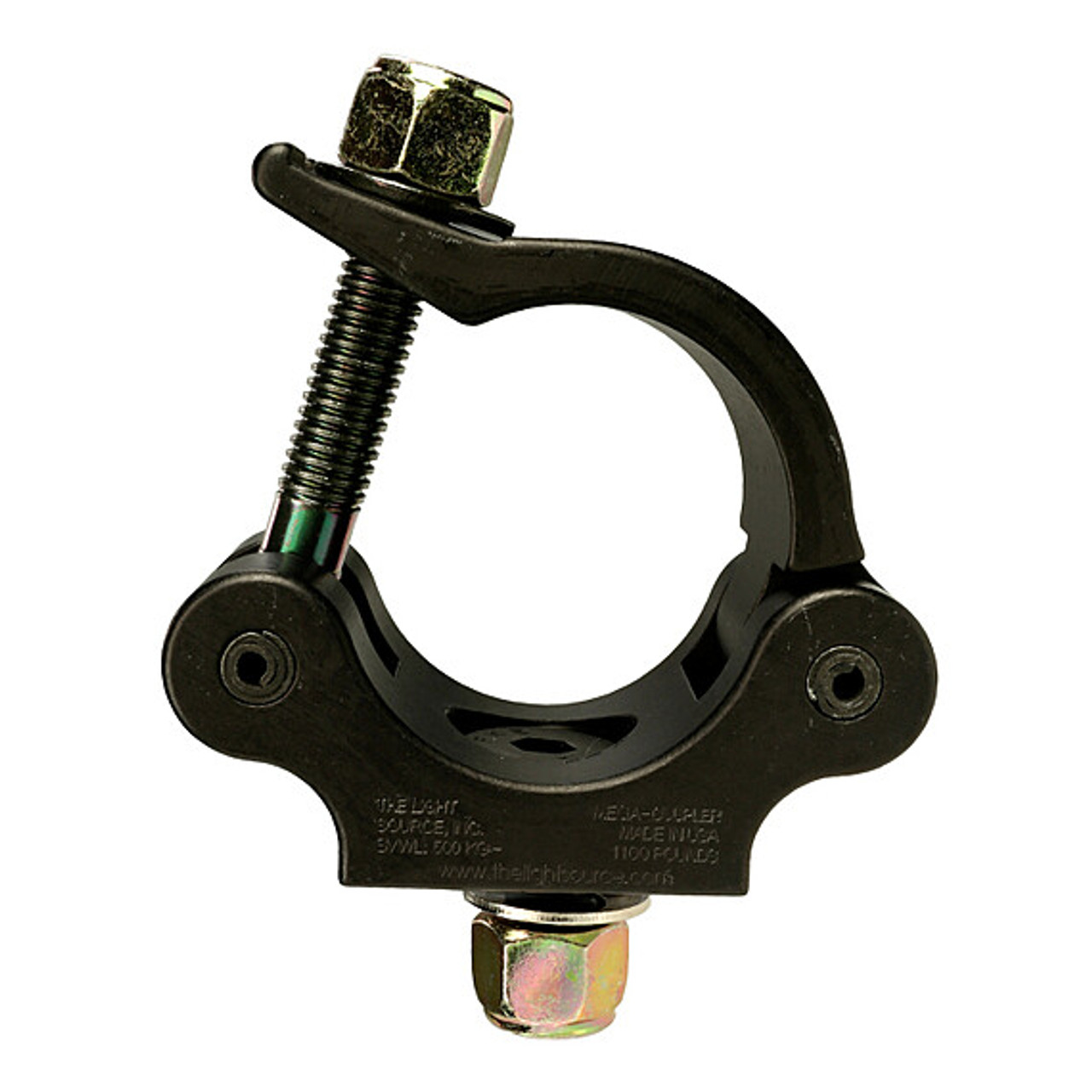 The Light Source MLB1/2CS-NN Mega-Coupler With 1/2" Flat Head Bolt & Nyloc Nut Black Finish