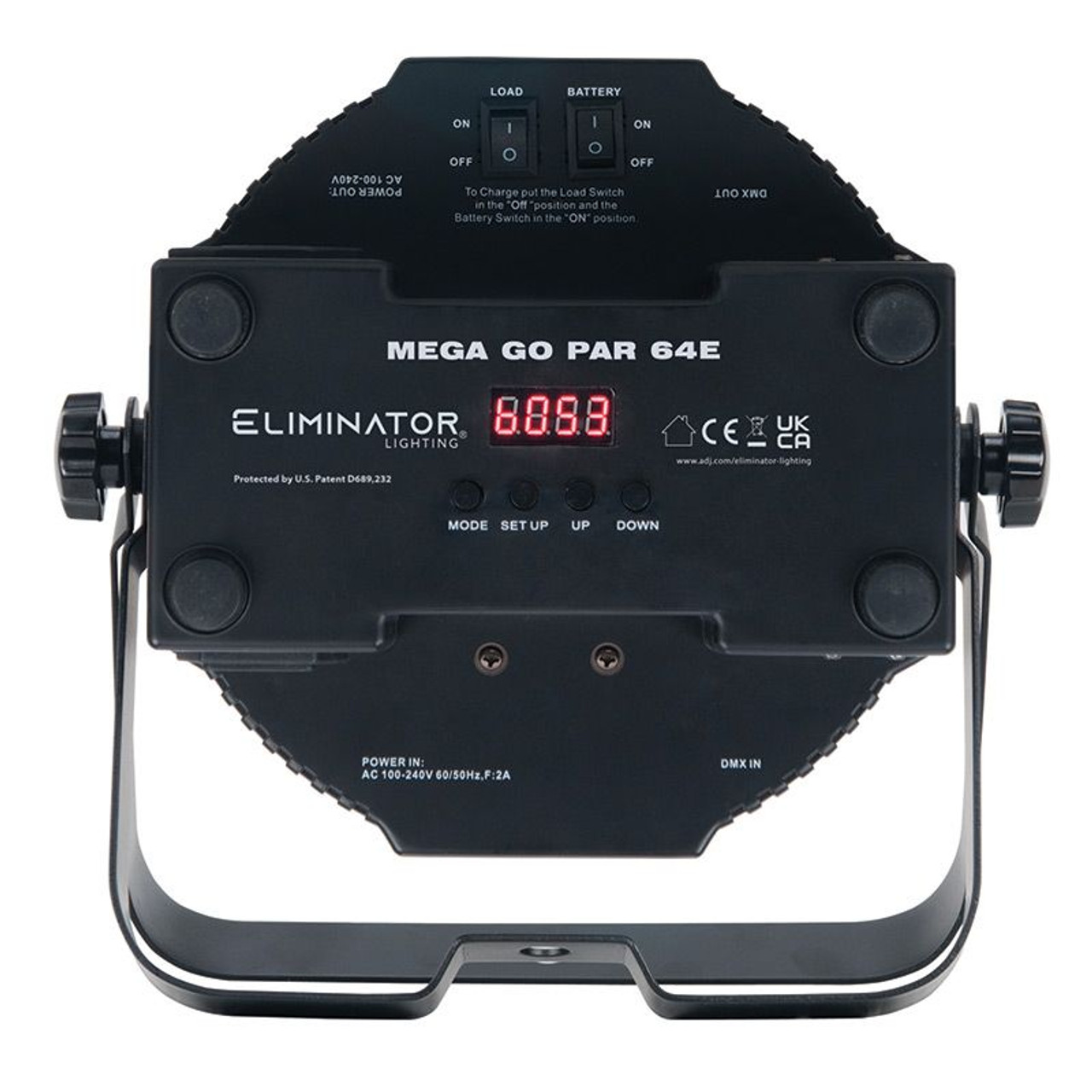 Eliminator Lighting MEGA Go Par 64E Battery-Powered RGB+UV LED Wash Light (MEGA GO PAR 64E)