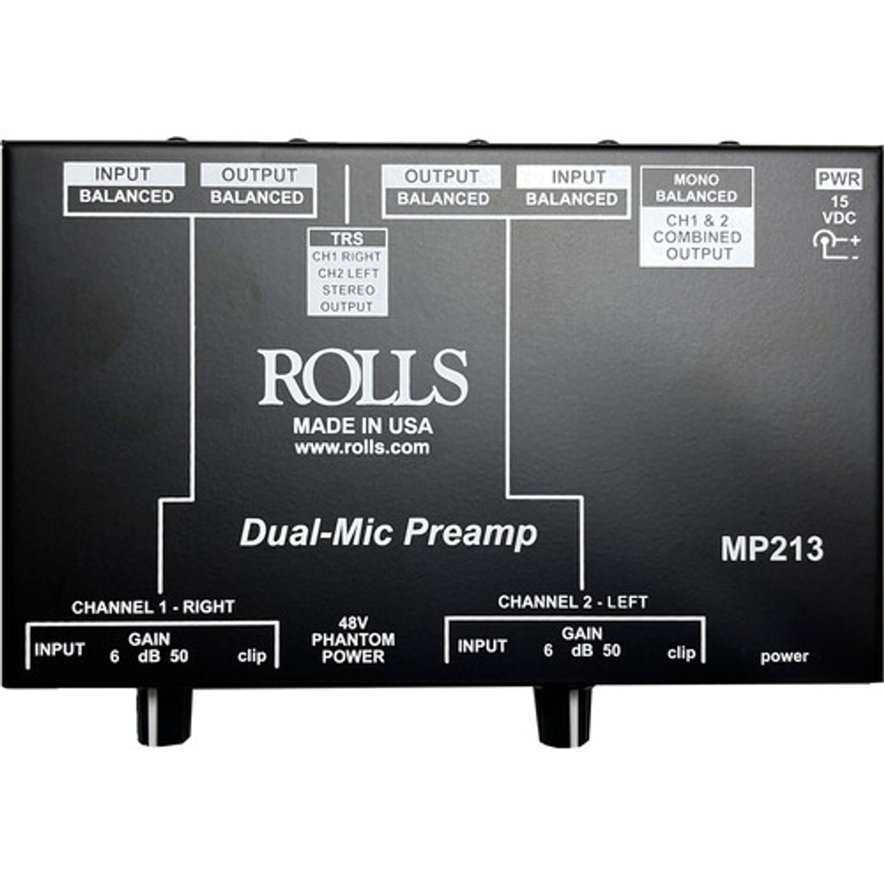 Rolls MP213 Two-Channel Microphone Preamplifier (MP213)
