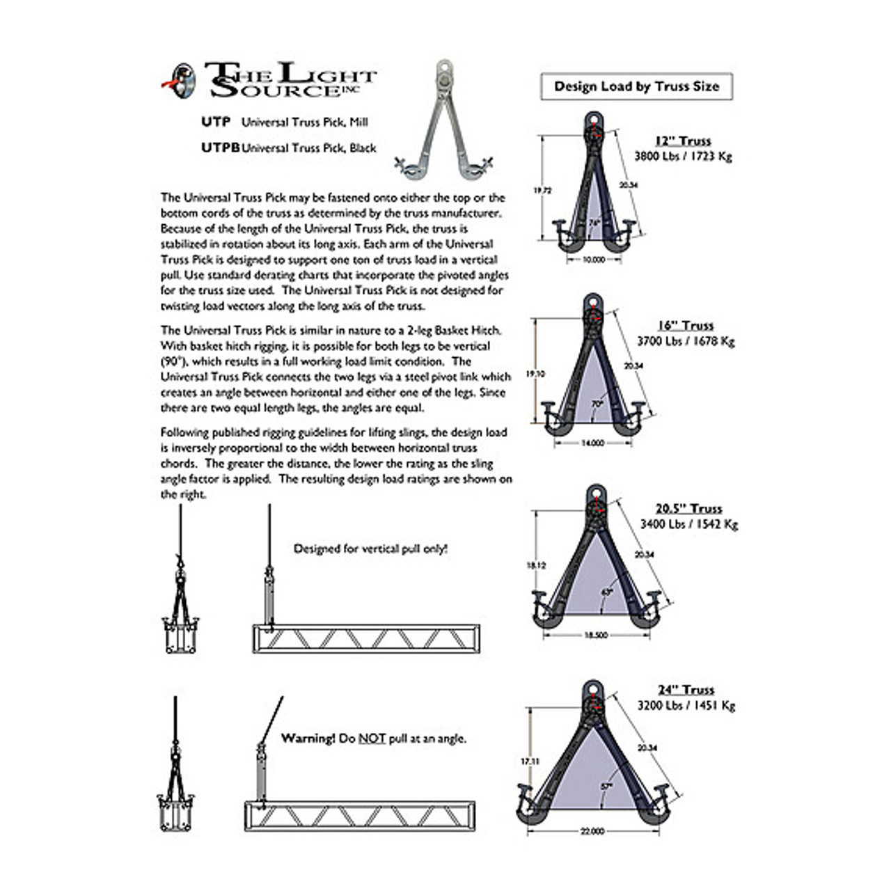 The Light Source UTP Universal Truss Pick Silver Finish