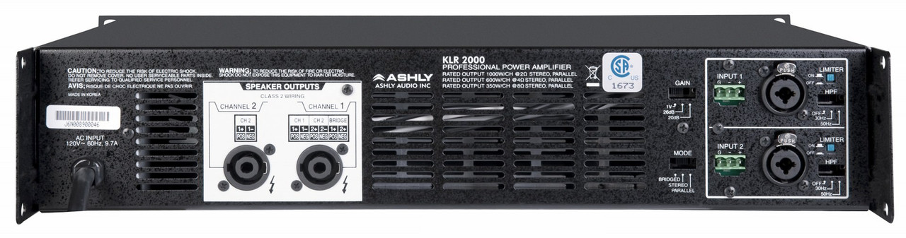 Ashly KLR-2000 Power Amplifier 2 x 1000W