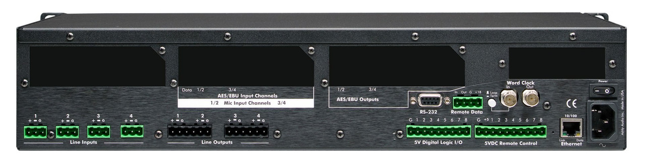 Ashly ne4400mc Network Enabled Protea DSP Audio System Processor 4-In x 4-Out With 4-Channel Mic Pre Inputs & CobraNet Network Card