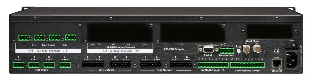 Ashly ne8800ac Network Enabled Protea DSP Audio System Processor 8-In x 8-Out With 8-Channel AES3 Inputs & CobraNet Network Card