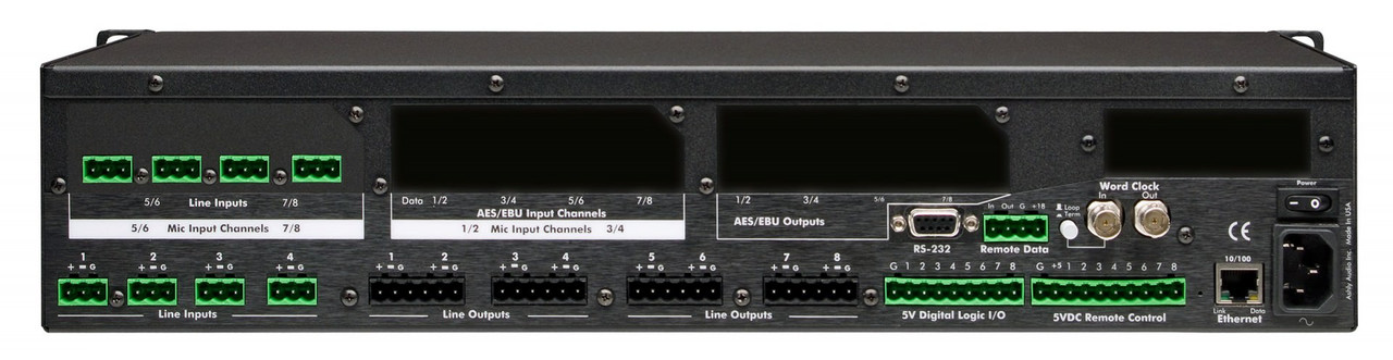 Ashly ne8800asd Network Enabled Protea DSP Audio System Processor 8-In x 8-Out With 8-Channel AES3 Inputs & 8-Chan AES3 Outputs & Dante Network Card