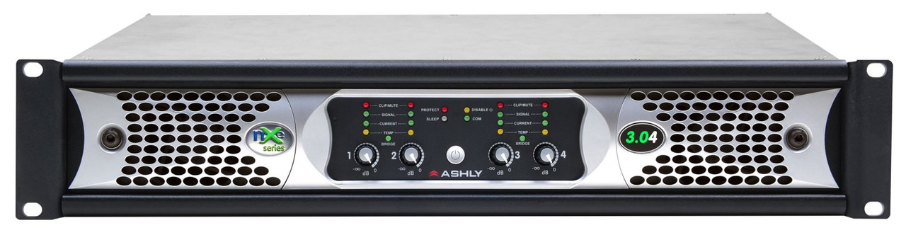 Ashly nXe3.04bd Network Multi-Mode Amplifier 4 x 3KW With Dante & OPDAC4 Option Cards