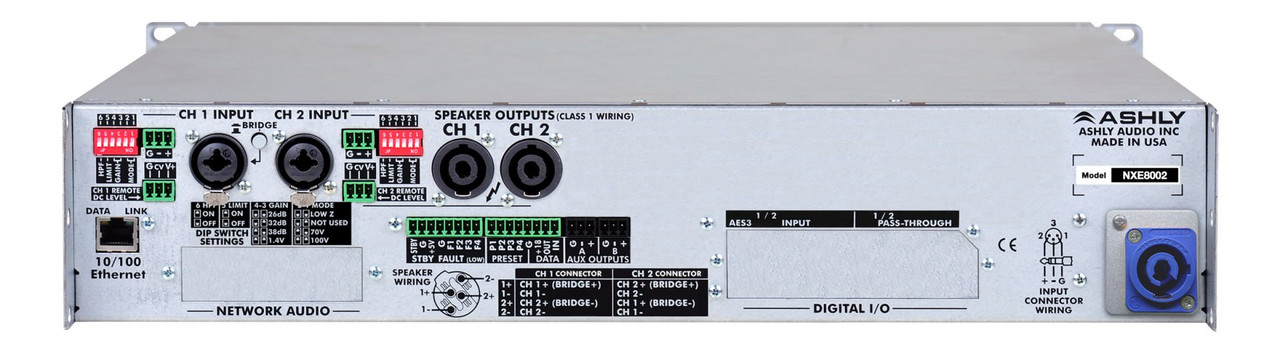 Ashly nXe8002 Network Multi-Mode Amplifier 2 x 800 Watts