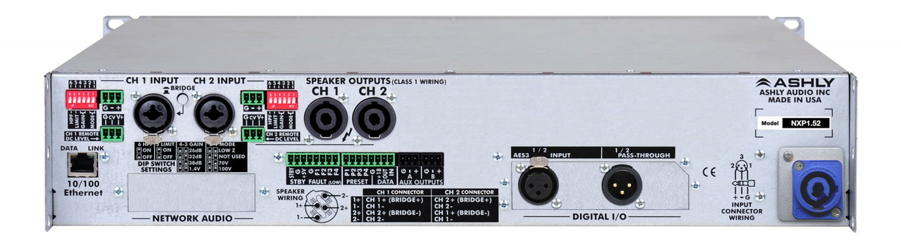 Ashly nXp1.52d Protea DSP Multi-Mode Amplifier 2 x 1.5KW With Dante Option Card