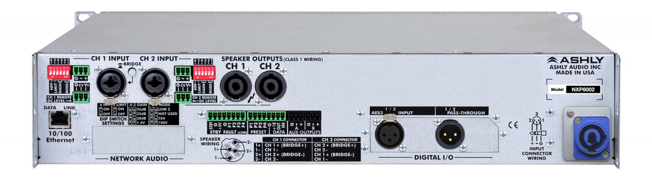 Ashly nXp8002c Protea DSP Multi-Mode Amplifier 2 x 800 Watts With CobraNet Option Card
