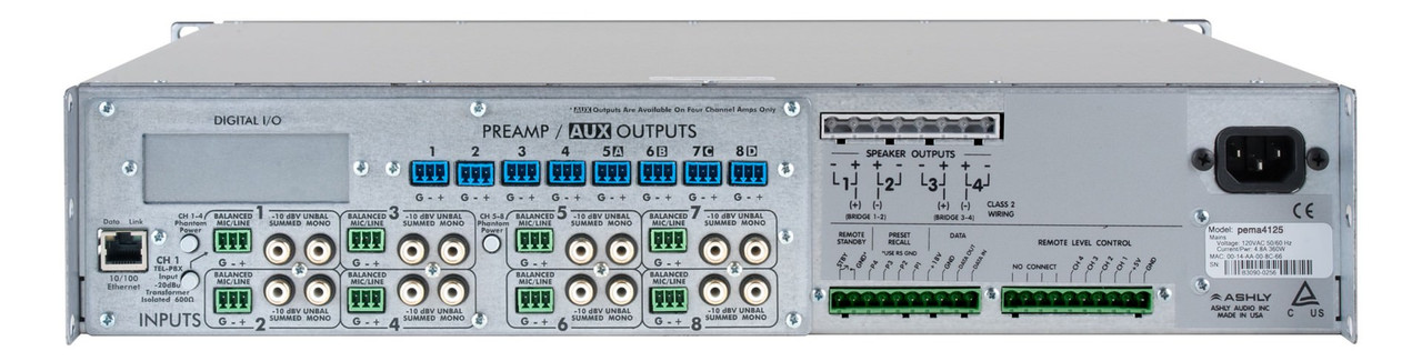 Ashly pema4125 Network Power Amplifier 4 x 125W 