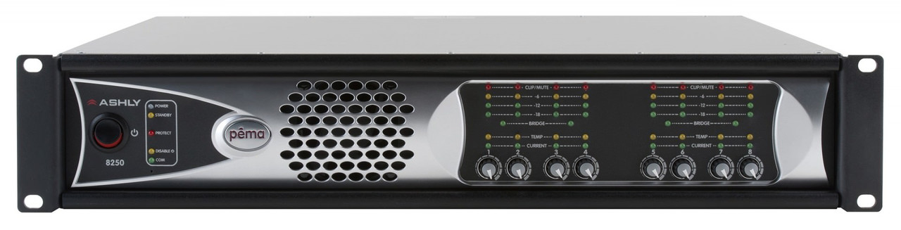 Ashly pema8250.25c Network Power Amplifier 8 x 250W @ 25V With CobraNet Option Card