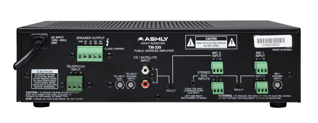 Ashly TM-335 Compact Tabletop Mixer Amplifier 35 Watt