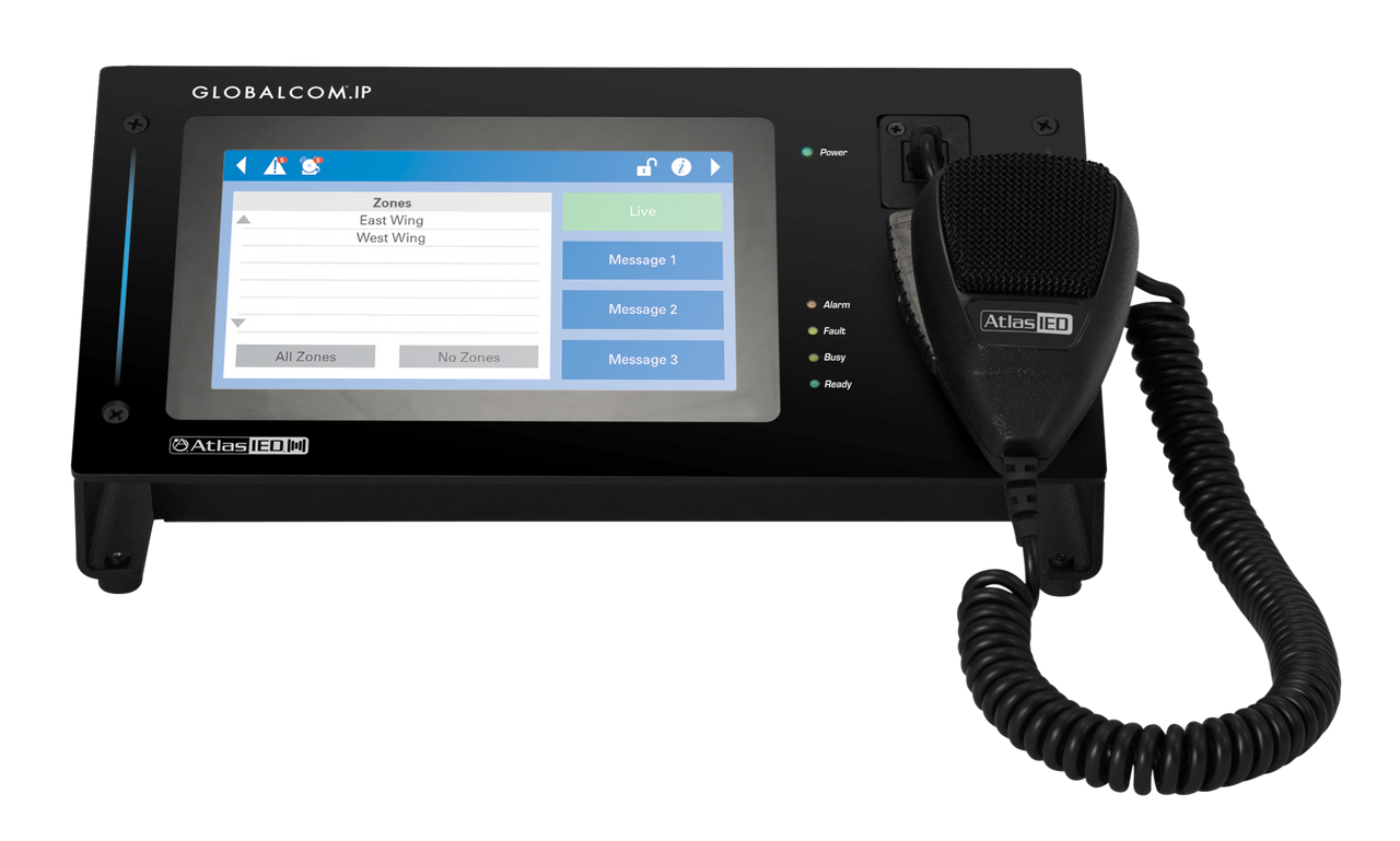 Atlas Sound IPCSDTOUCH-H GLOBALCOM®.IP Touch Screen Digital Communication Station with Dante® Message Channels and Handheld Mic (IPCSDTOUCH-H)