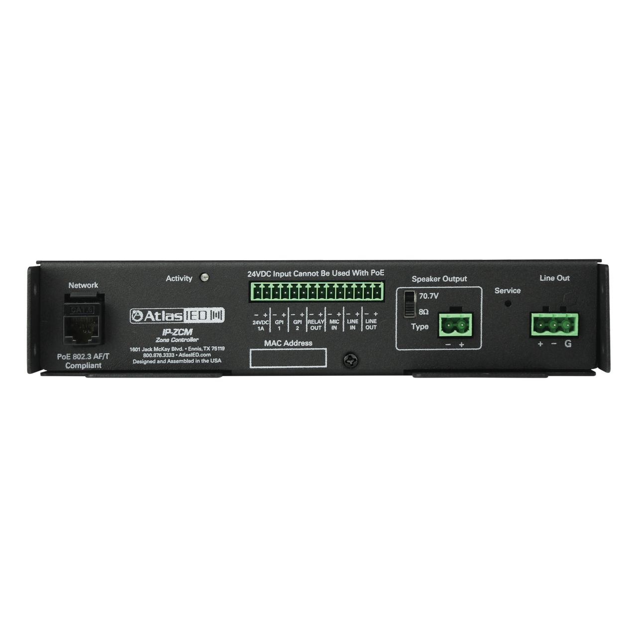 Atlas Sound IP-ZCM PoE+ IP Addressable IP-to-Analog Gateway with Integrated Amplifier (IP-ZCM)