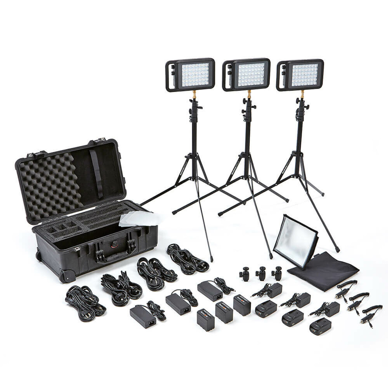 Litepanels 935-3192 Lykos+ BiColor Flight Kit With Battery Bundle - US