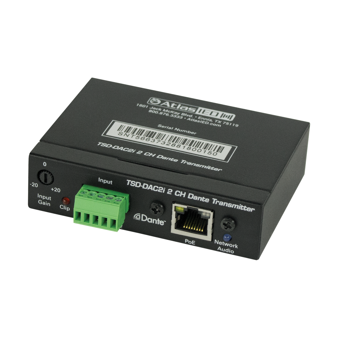 Atlas Sound TSD-DAC2I 2-Channel Balance Line Input to Dante® Interface (TSD-DAC2I)