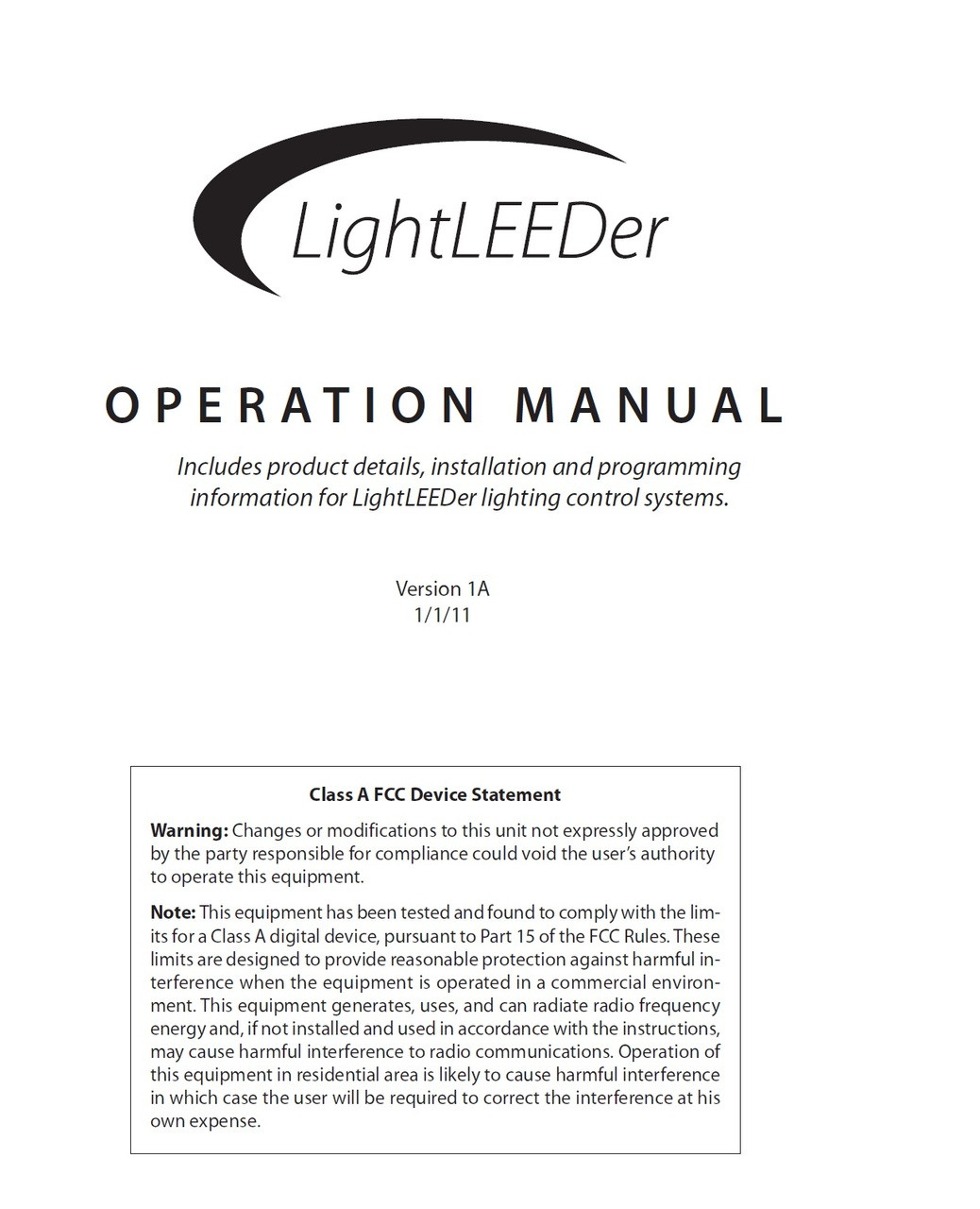 ILC LightLEEDer operation manual