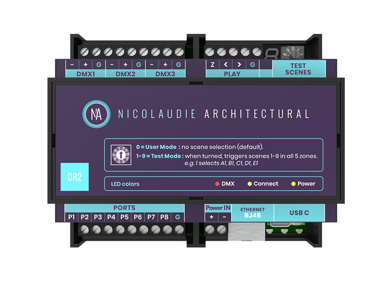 Nicolaudie DINA-DR2 DIN Rail Mounted Lighting Controller (DINA-DR2)